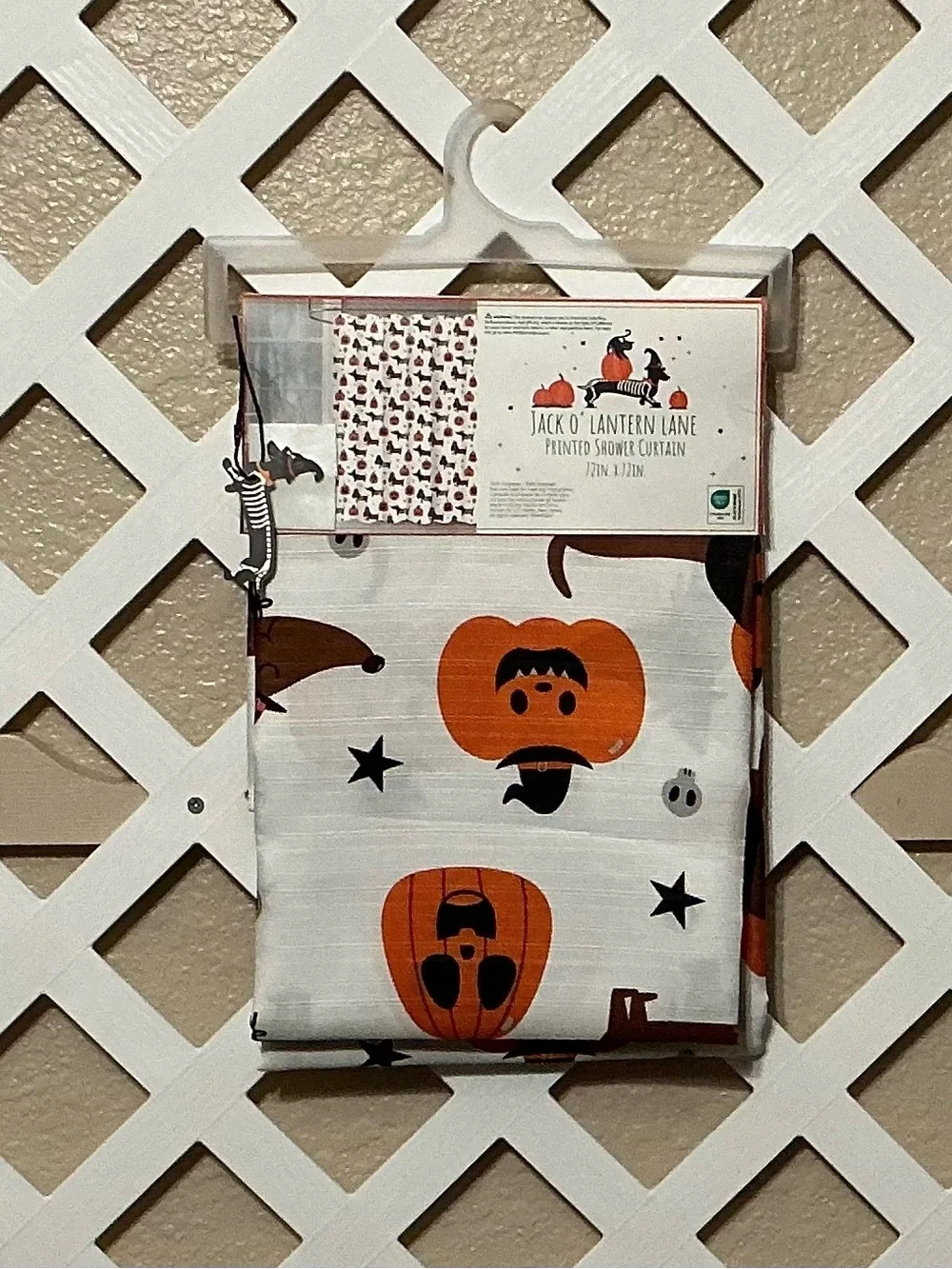 Halloween Dachshunds & Pumpkins Printed Shower Curtain